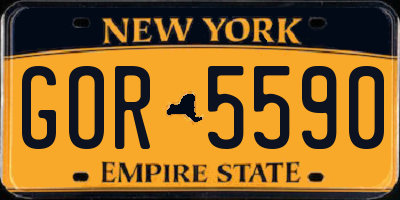 NY license plate GOR5590