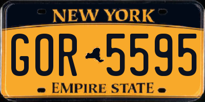 NY license plate GOR5595