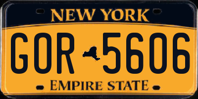 NY license plate GOR5606