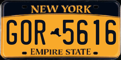 NY license plate GOR5616