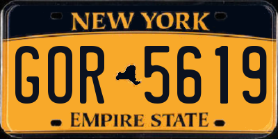 NY license plate GOR5619