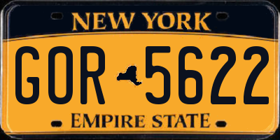 NY license plate GOR5622