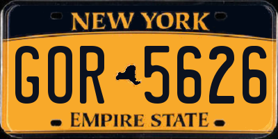 NY license plate GOR5626