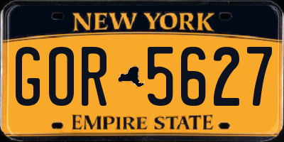 NY license plate GOR5627