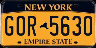 NY license plate GOR5630