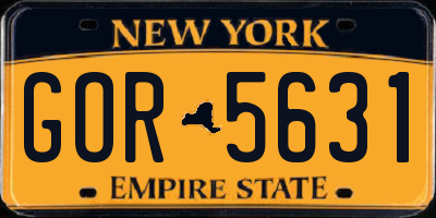 NY license plate GOR5631