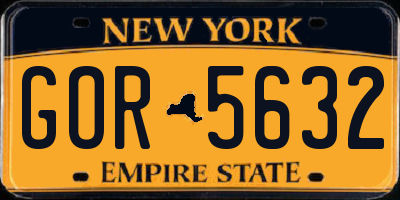 NY license plate GOR5632