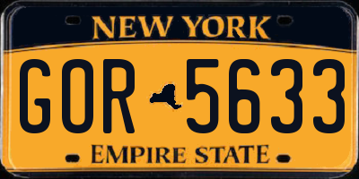 NY license plate GOR5633