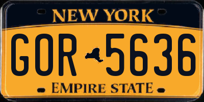 NY license plate GOR5636