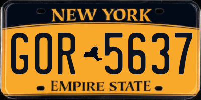 NY license plate GOR5637
