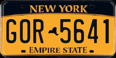 NY license plate GOR5641