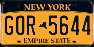 NY license plate GOR5644