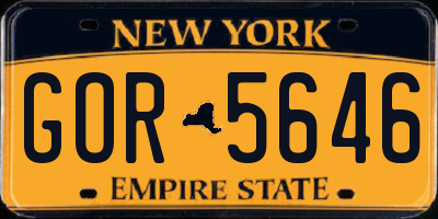 NY license plate GOR5646