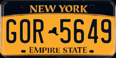 NY license plate GOR5649