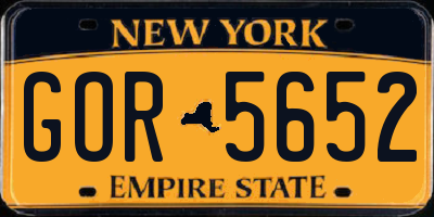 NY license plate GOR5652