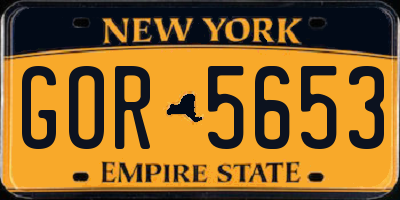 NY license plate GOR5653