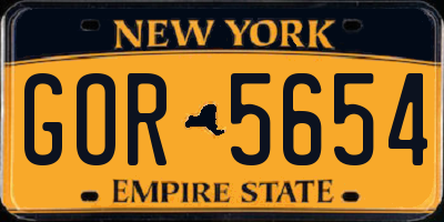NY license plate GOR5654