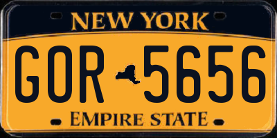 NY license plate GOR5656