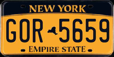 NY license plate GOR5659