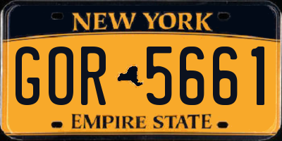 NY license plate GOR5661