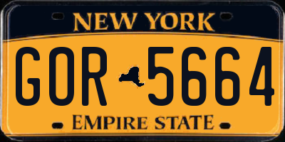 NY license plate GOR5664