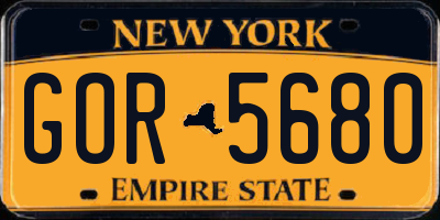 NY license plate GOR5680