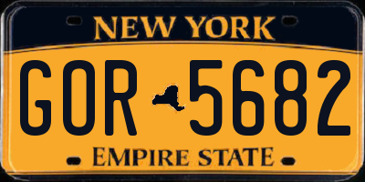 NY license plate GOR5682