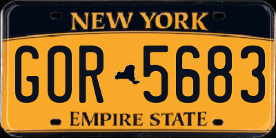 NY license plate GOR5683