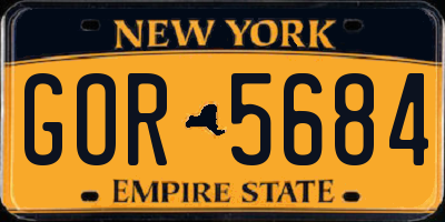 NY license plate GOR5684