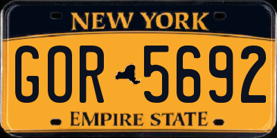 NY license plate GOR5692