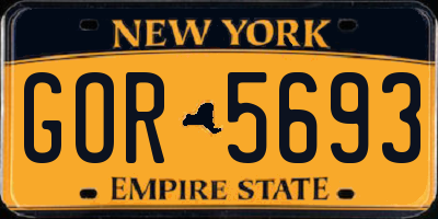 NY license plate GOR5693