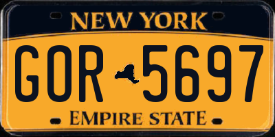 NY license plate GOR5697