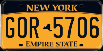 NY license plate GOR5706