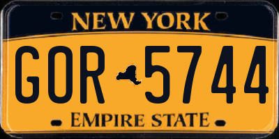 NY license plate GOR5744
