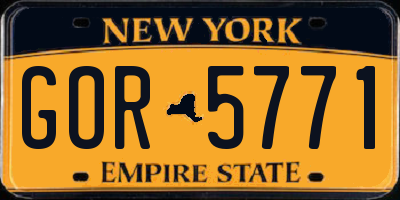 NY license plate GOR5771