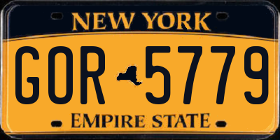 NY license plate GOR5779