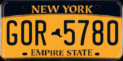 NY license plate GOR5780