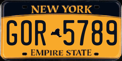NY license plate GOR5789