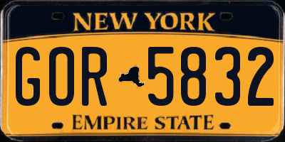 NY license plate GOR5832