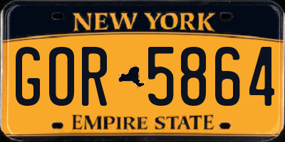 NY license plate GOR5864