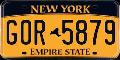 NY license plate GOR5879