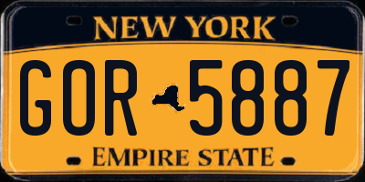 NY license plate GOR5887