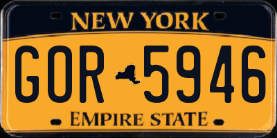 NY license plate GOR5946