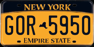 NY license plate GOR5950