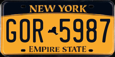 NY license plate GOR5987