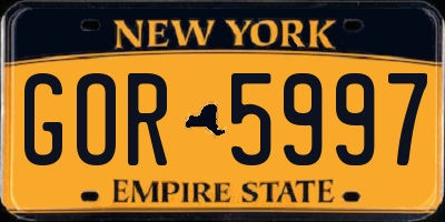 NY license plate GOR5997