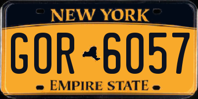 NY license plate GOR6057