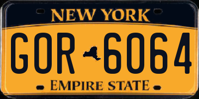 NY license plate GOR6064