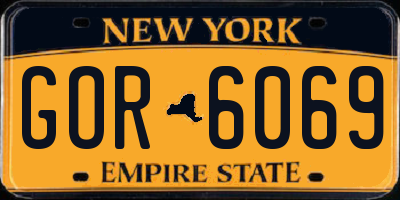 NY license plate GOR6069