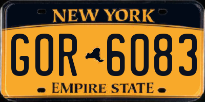 NY license plate GOR6083